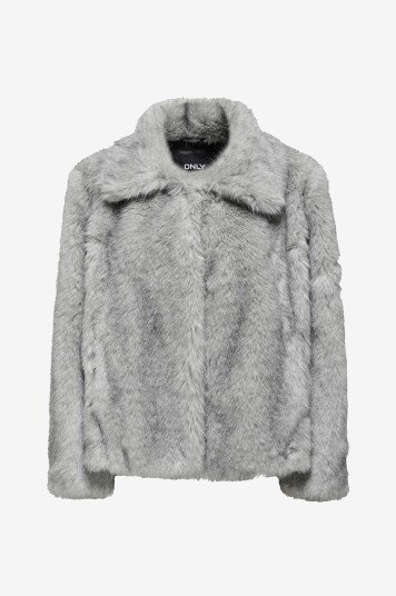 Only   Jakke onlRubina Faux Fur Jacket   Grå