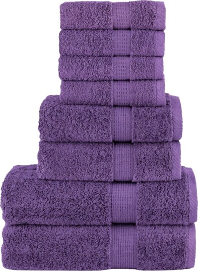 vidaXL Premium håndklesett 8 deler SOLUND lilla 600 g/m2 vidaXL Premium håndklesett 8 deler SOLUND lilla 600 g/m2