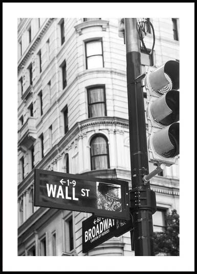 Wall Street & Broadway Sign Plakat Plakat / 40x50cm