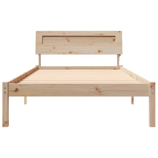 Sengestamme med LED stripelys Brun 100 x 200 cm Heltre furu Sengestamme med LED stripelys Brun 100 x 200 cm Heltre furu