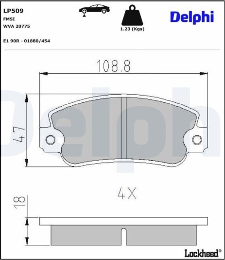 DELPHI LP509 Bremseklosser