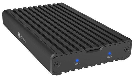 Icy Box 2-bay M.2 PCIe NVMe kabinett med USB 3.2 Gen 2x2 Type-C