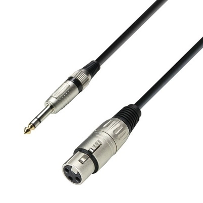 Adapterkabel 6,3 mm stereokontakt for XLR hunn