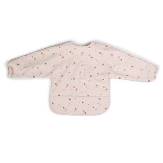 Filibabba Chestnuts langermet smekke med smulesamler, vaskemaskinvennlig, beige