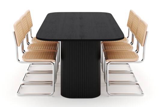 Scandinavian Choice Kopparbo Spisebord 240 cm med 6 stk Build Matstkolar Svart