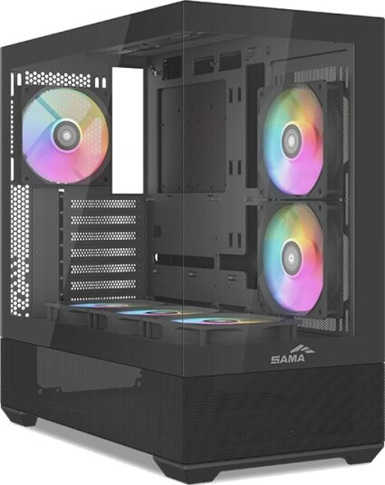 SAMA V40 ATX Mid Tower Svart V40-BKADA6X1-GL SAMA V40 ATX Mid Tower Svart V40-BKADA6X1-GL