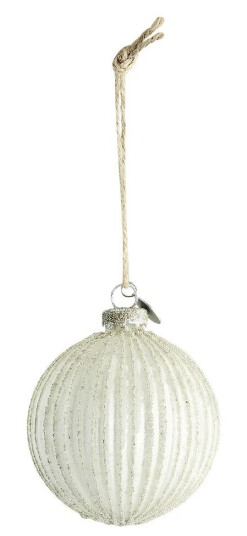 Lene Bjerre Norille julekule Ø8 cm Antique white-sølv