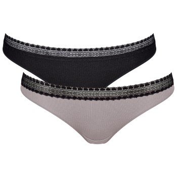 Sloggi Truser 2P GO Ribbed Brazilian Svart/grå økologisk bomull X-Large Dame Sloggi Truser 2P GO Ribbed Brazilian Svart/grå økologisk bomull X-Large Dame