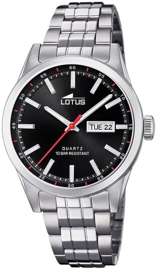 Lotus Herreklokke 18670/4 Classic Sort/Stål Ø42 mm