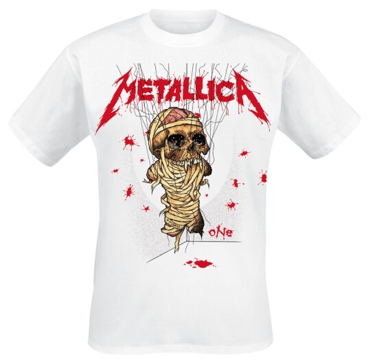 Metallica T-skjorte One Landmine S til 3XL Herrer hvit