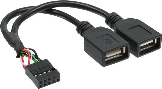 Inline 33440M 2 X Usb A Usb A Svart