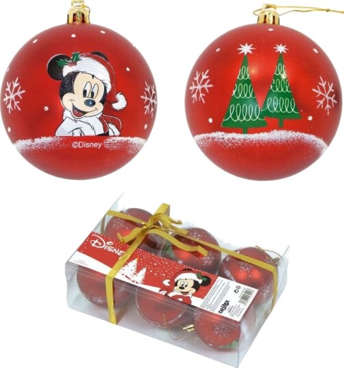 Joker 6 stk Mikke Mus Julekuler 8 cm Joker 6 stk Mikke Mus Julekuler 8 cm