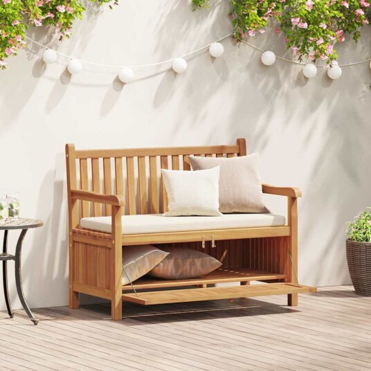 vidaXL Hagemøbel for Oppbevaring Brun 114 x 60 x 90 cm Heltre teak