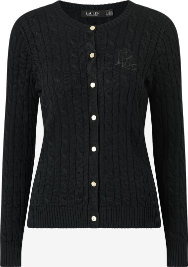 Lauren Ralph Lauren Topp Br Rayon Pltd Ctn Sweater Cardigan Svart