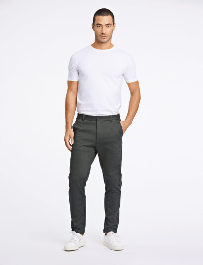 Lindbergh Superflex Knitted Cropped Pant - Khaki green - XXL