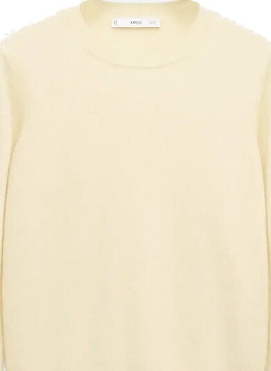Mango 100% Cashmere Round Neck Sweater YELLOW XS