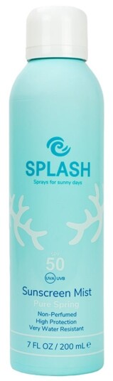 Splash Non-Parfymerte Solkrem Spray SPF 50+ 200 ml - Vannbestandig og Vegansk