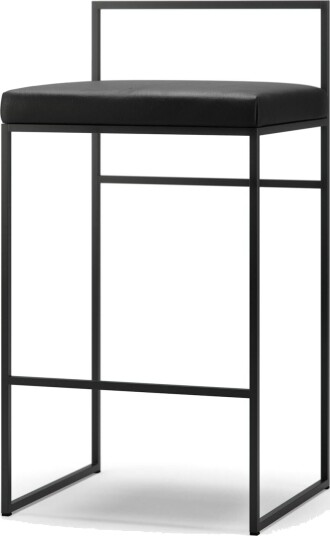 Department Barstol med Ryggstøtte 80 cm Sort/Sort Skinn Department Barstol med Ryggstøtte 80 cm Sort/Sort Skinn