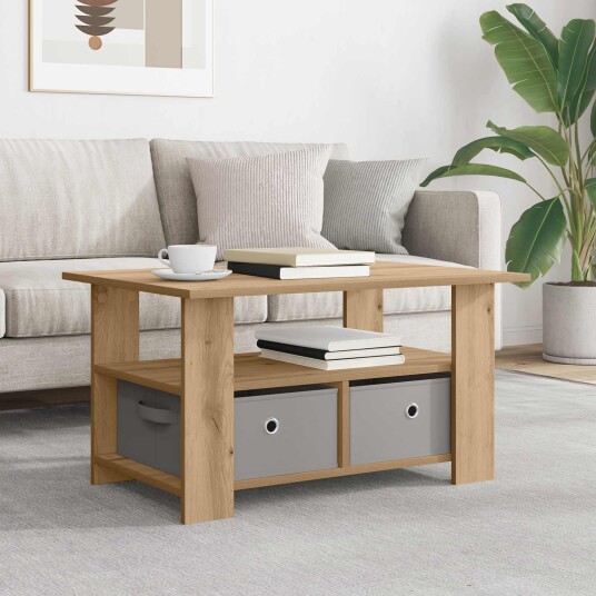 Kaffebord med skuff Artisan Eik 77 x 55 x 42 cm Konstruert tre