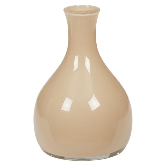 Vase i glass Ella 13x21,5cm Beige