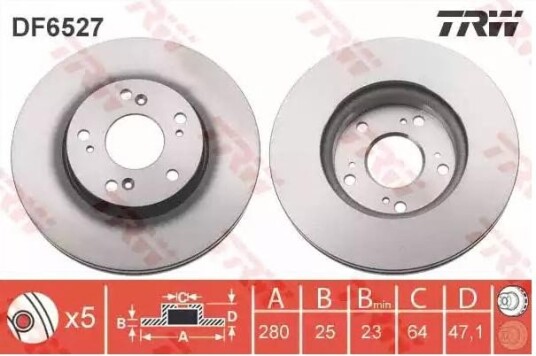 Bremseskive TRW DF6527