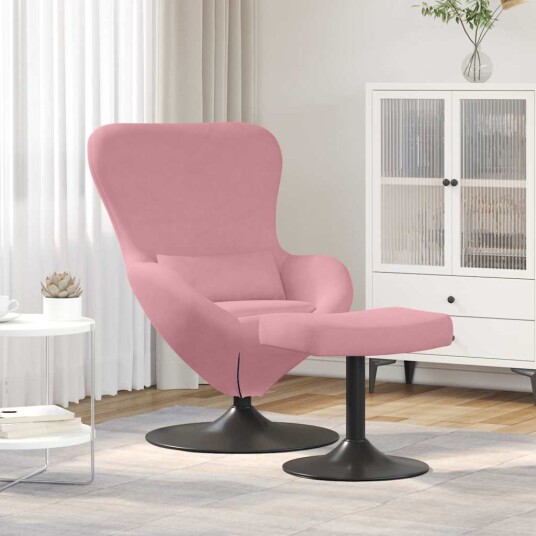Eggstol 2 pcs Rosa 63 x 73 x 90 cm Fløyel