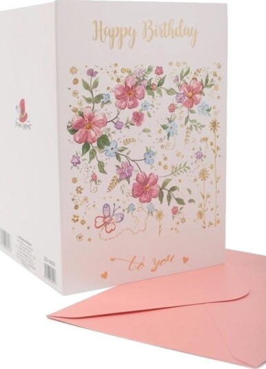Fresh Karnet B6 Zzg 190505 Bursdagskort Dekorerte Blomster