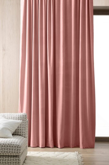Ellos Home Gardin med multibånd Nora dobbel bredde 1 stk Rosa