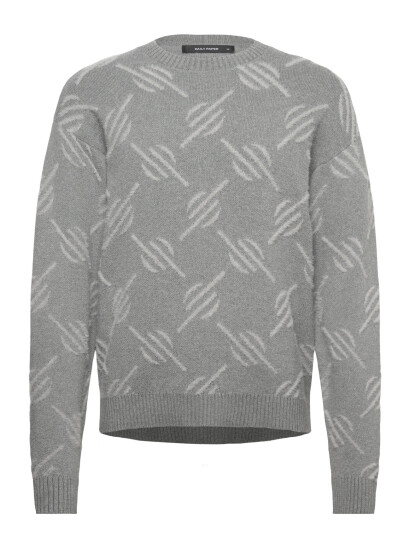 Daily Paper Tevin Monogram Knit Sweater - Grey - XXL Daily Paper Tevin Monogram Knit Sweater - Grey - XXL