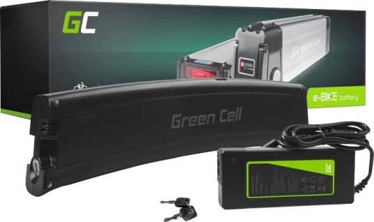 Elsykkelbatteri Green Cell EBIKE31STD med lader 7,8 Ah 281 Wh 36 V 40-80km Elsykkelbatteri Green Cell EBIKE31STD med lader 7,8 Ah 281 Wh 36 V 40-80km