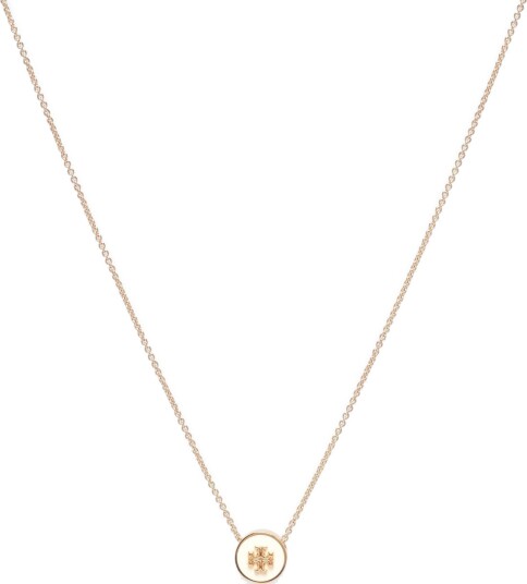 Tory Burch Icon Enamel Pendant Necklace   Gold   ONE SIZE