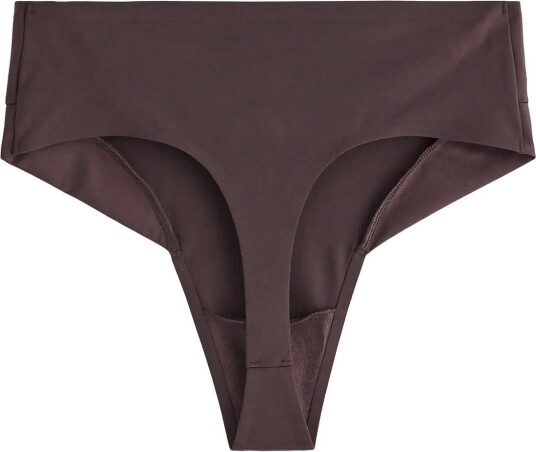 Lindex Seamless Briefs With High Waist DARK DUSTY BROWN XXL