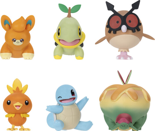 Pokémon Battle Figur 6-pk med Pawmi, Squirtle, Torchic, Turtwig, Hoothoot og Appletun Pokémon Battle Figur 6-pk med Pawmi, Squirtle, Torchic, Turtwig, Hoothoot og Appletun