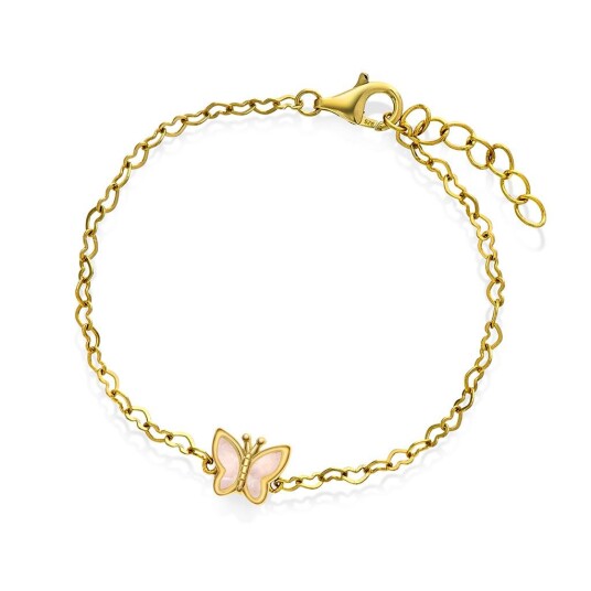Prins & Prinsesse Armbånd i 925 forgylt sølv og sommerfugl Prins & Prinsesse Armbånd i 925 forgylt sølv og sommerfugl