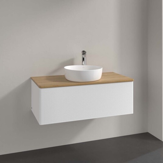 Villeroy & Boch  Antao Servantskap med 1 skuff 100x50x36 cm m/lys Hvit Matt/Eik