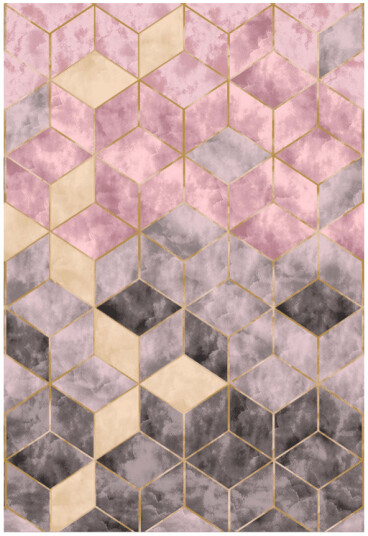 Wilton teppe Brendola rosa/grå/gull Størrelse: 200 x 280 cm