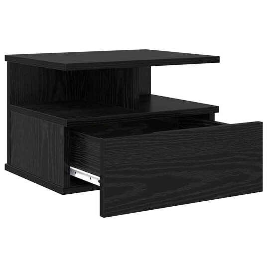  flytende nattbord 2 stk Svart eik 40x31x27 cm Konstruert tre