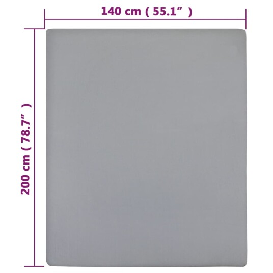 vidaXL Jerseylaken grå 140x200 cm bomull
