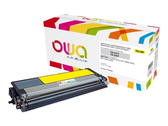 Owa - Gul - Kompatibel - Gjenfabrikert - Tonerpatron Alternativ For: Brother Tn321y Brother Tn326y - For Brother Dcp-L8400 Dcp-L8450 Hl-L8250 Hl-L8350 Mfc-L8650 Mfc-L8850
