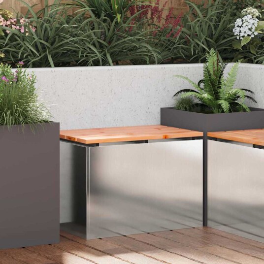vidaXL Hagebenk sølv 60 x 40 x 43 cm Rustfritt stål