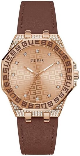 Guess Dameklokke GW0547L2 Insignia Rosegullfarget/Lær Ø32 mm