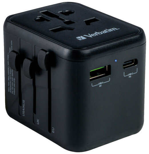 Verbatim - Universal Travel Adapter UTA-02 PD20W/QC / 1xUSB / 1xType-C