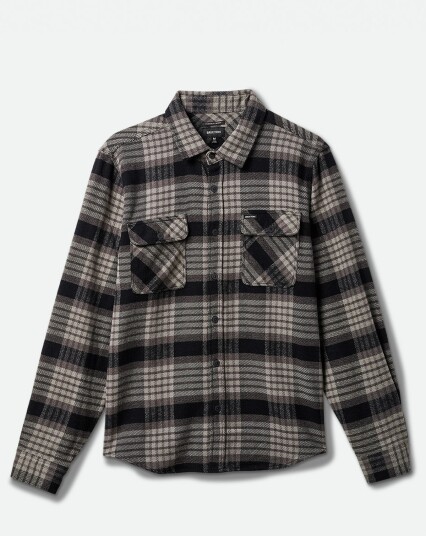 Brixton Bowery L/S Flannel Svart, Grå