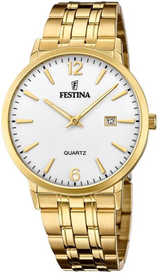 Festina Herreklokke F20513 2 Hvit/Gulltonet stål Ø41 mm