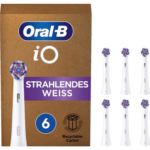 Oral-B Io Series Radiant White Tannbørstehoveder Hvit 6-Pakning