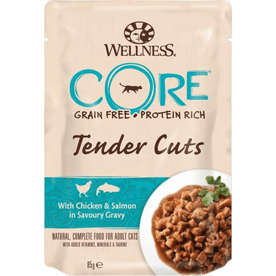 CORE Petfood Våtfôr til Katt med Kylling og Laks 8 x 85 g