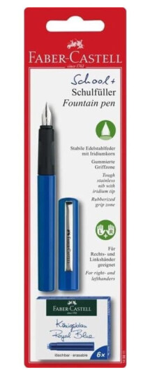 Faber-Castell FABER-CASTELL FYLLEPENN SKOLE BLÅ + 6 FLASKER