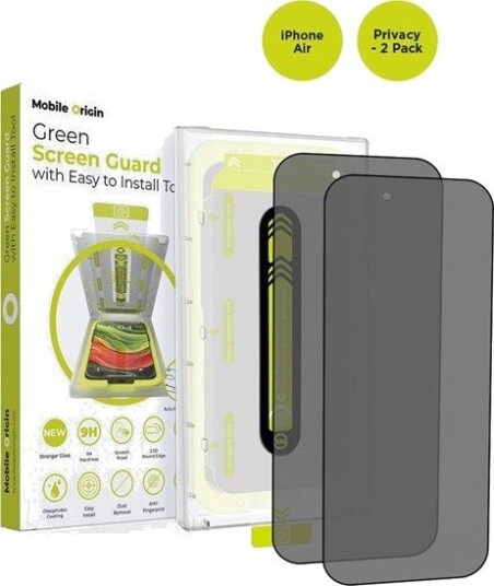 Mobile Origin Screen Guard Privacy with easy applicator - 2 pack - iPhone Air