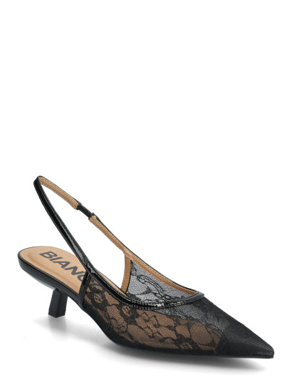 Bianco Biakristin Kitten Heel Slingback Mesh   Black   36