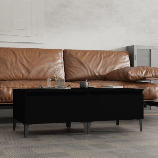 Sidebord 2 stk svart 50x46x35 cm konstruert tre 8720845668648